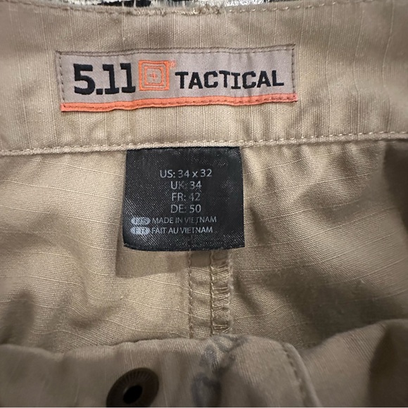 5.11 PANTS TACTICAL KHAKI COTTON CANVAS (2)Pant SET 34x32 - Picture 3 of 7